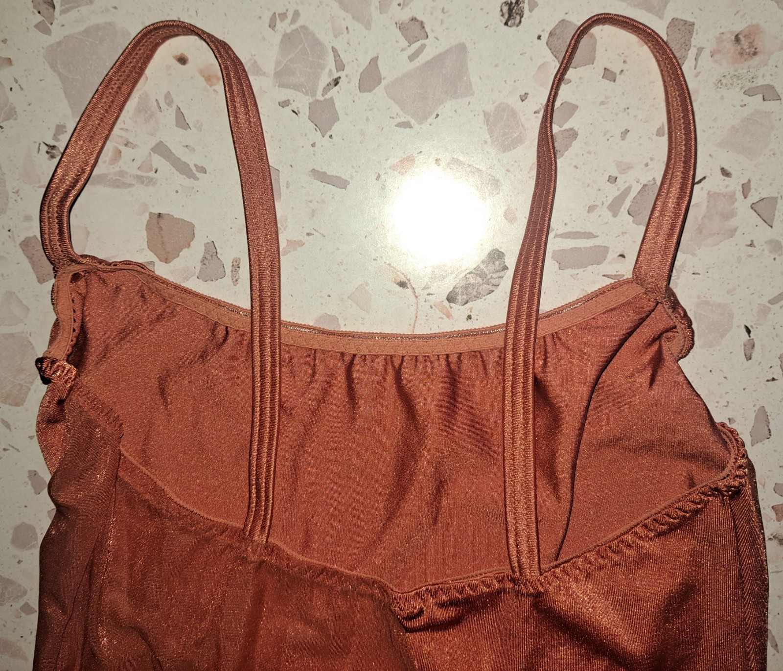 Vtg Vassarette Sheer Beginning Gown Dress 36 Coral Orange 70s Ballerinacore