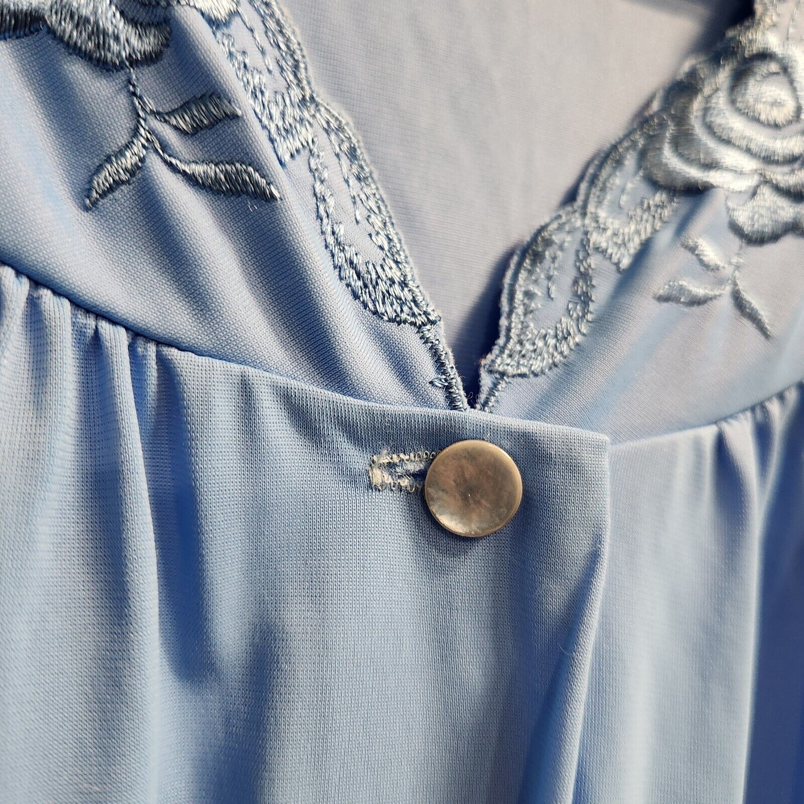 Shadowline Embroidered Long sleeve Lingerie Nightgown Robe Pocket Nylon 41×21