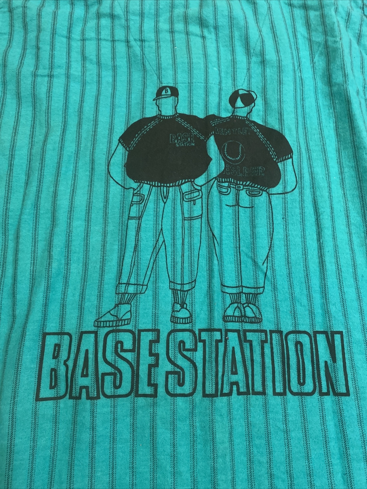 VTG 90s ESLEEP Basestation Nightgown Pajamas Women’s S Green Striped Baseball
