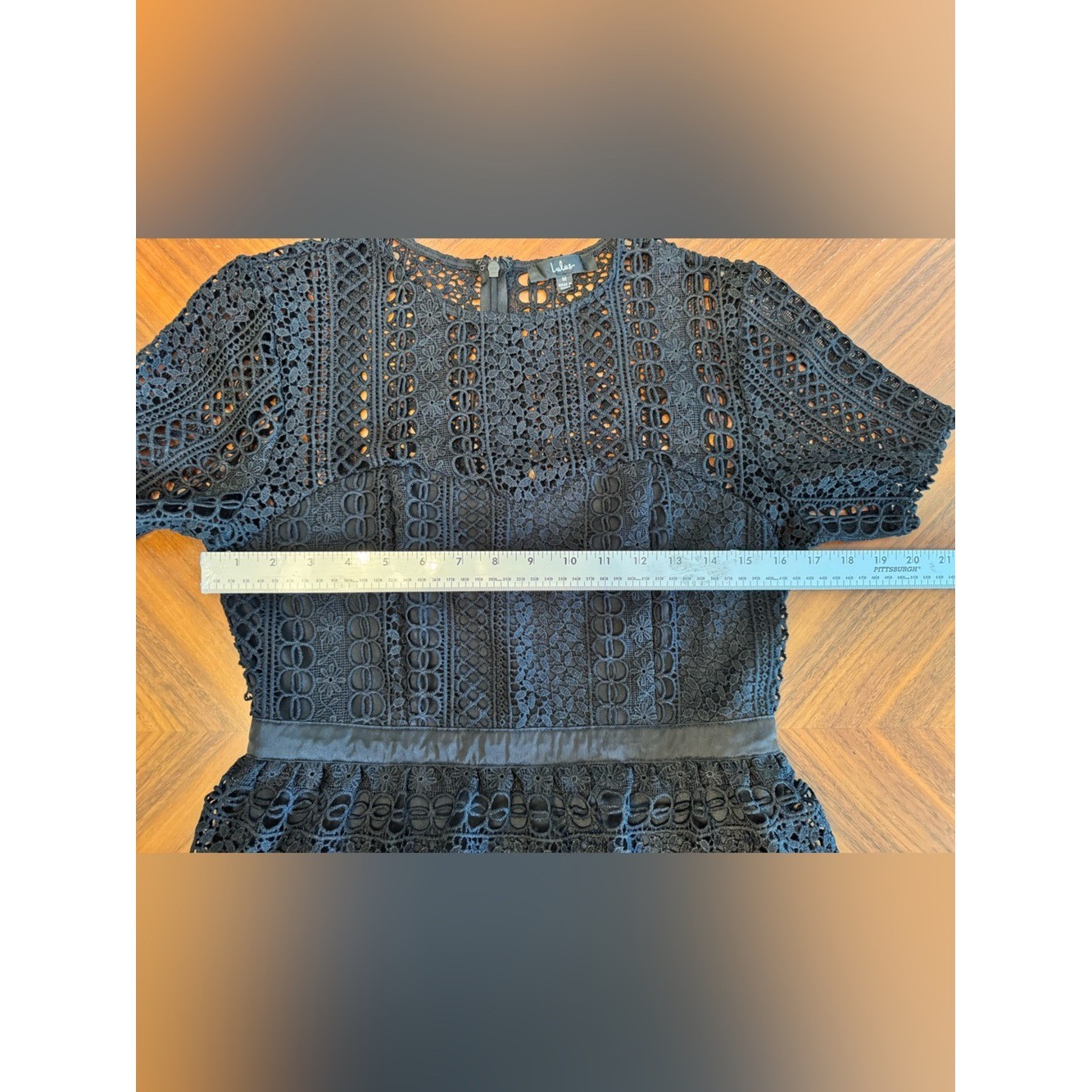 Lulus Black Lace Tiered Mini Dress Cocktail Wedding Guest Size M
