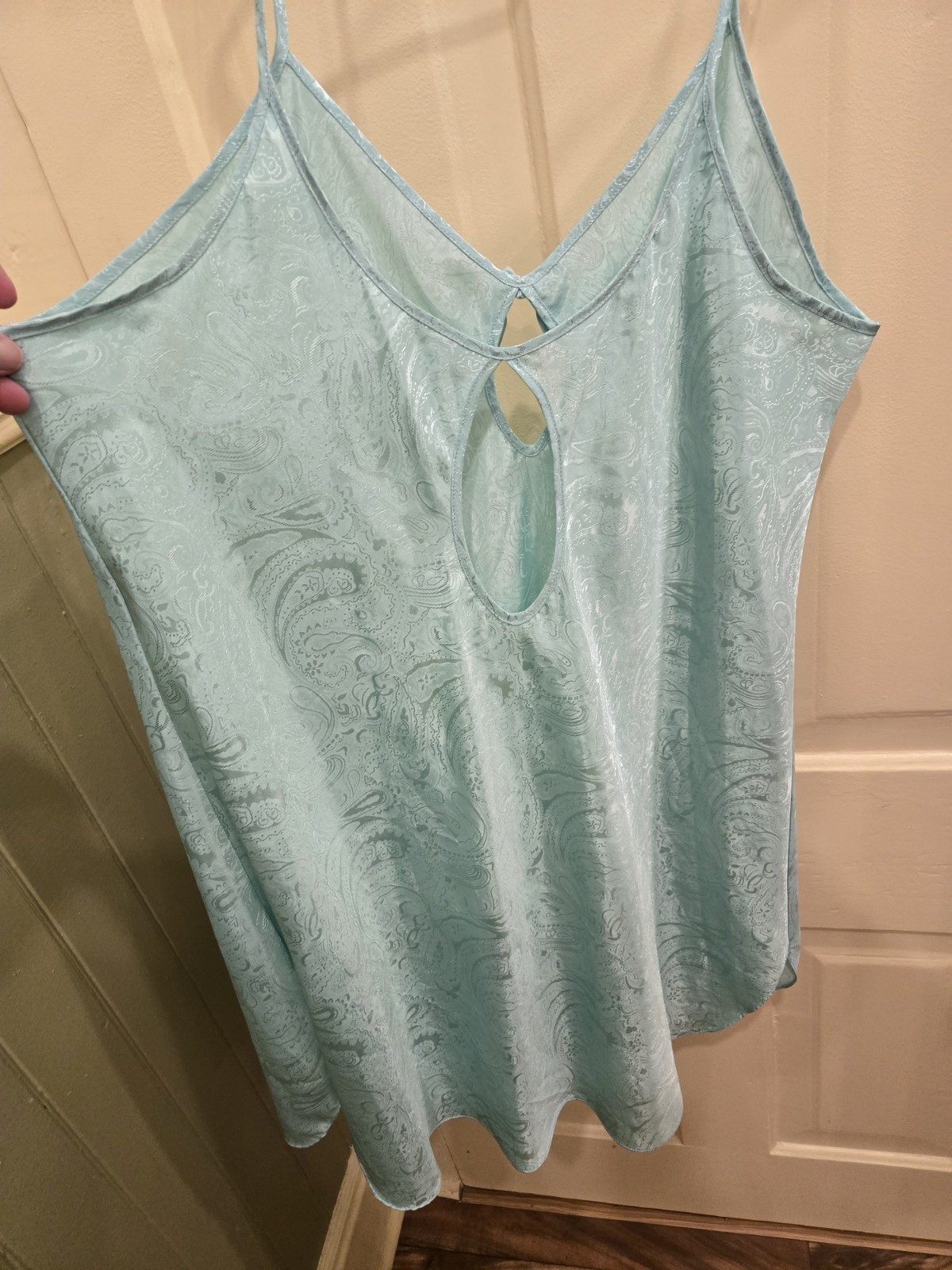 Size 2X Intimate Moods Nightgown Lingerie Women’s Keyhole Mint Green Vtg EUC