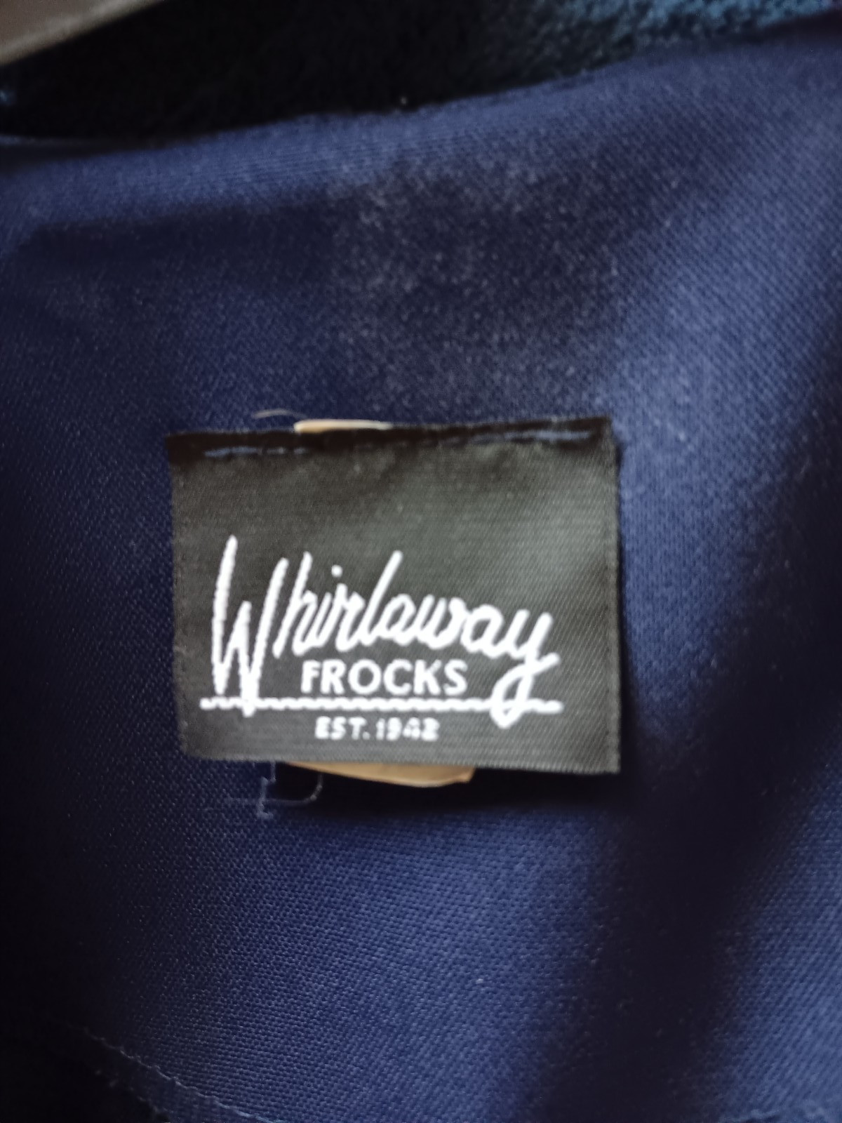 Whirlaway Frocks Vtg. 80’s Dress Sz 12 Navy Blue W/White Lace Collar & Pearl B