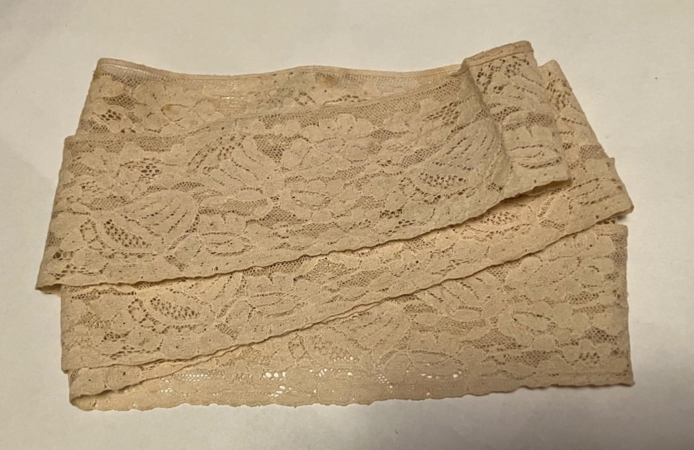 Vintage Lingerie Ivory Wide Lace Trim 2” by 58”