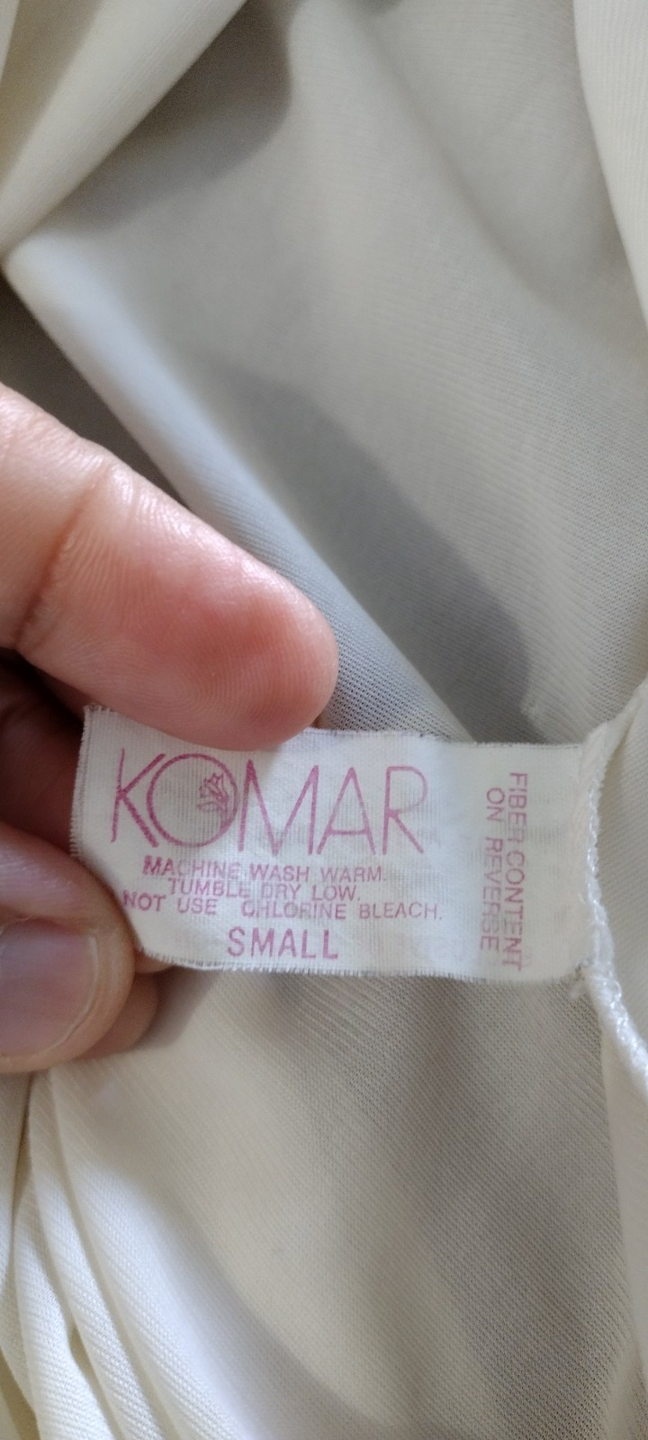 Vintage Komar Cream Lace Trim Nightgown Maxi Gown Small 100% Antron Nylon Cottag