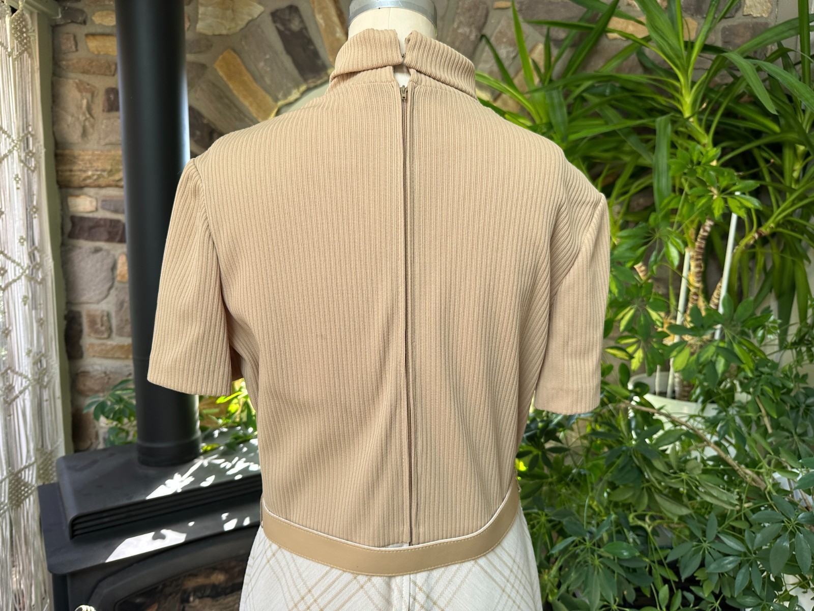 Vintage 1970s Ivory and Beige Dress with Jacket Kay Windsor The Look You Love
