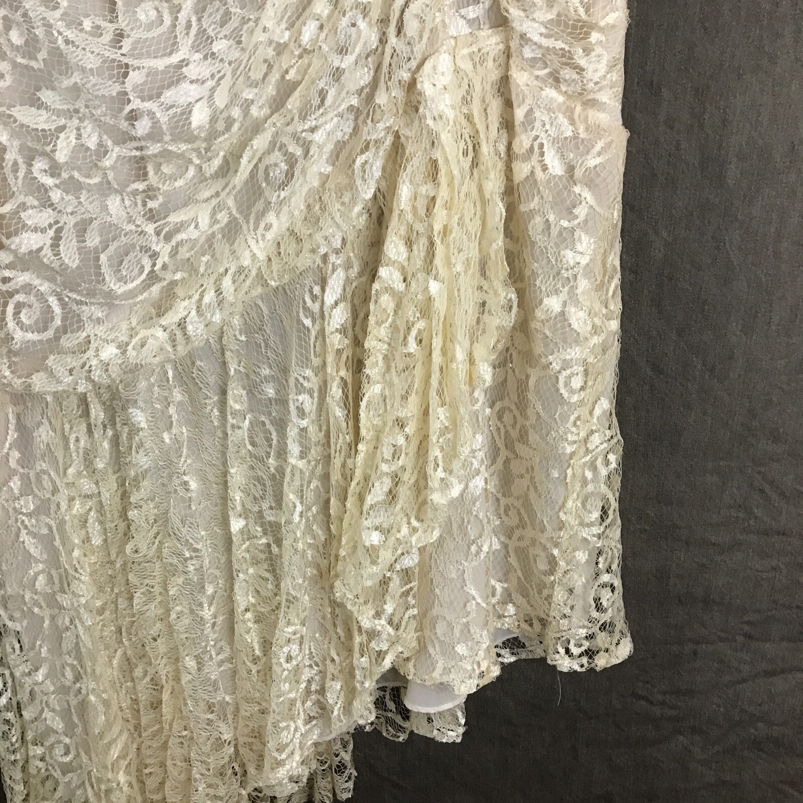 VTG Ala Carte California 80s Cream Color Lace Party Prom Wedding Dress Size 7/8