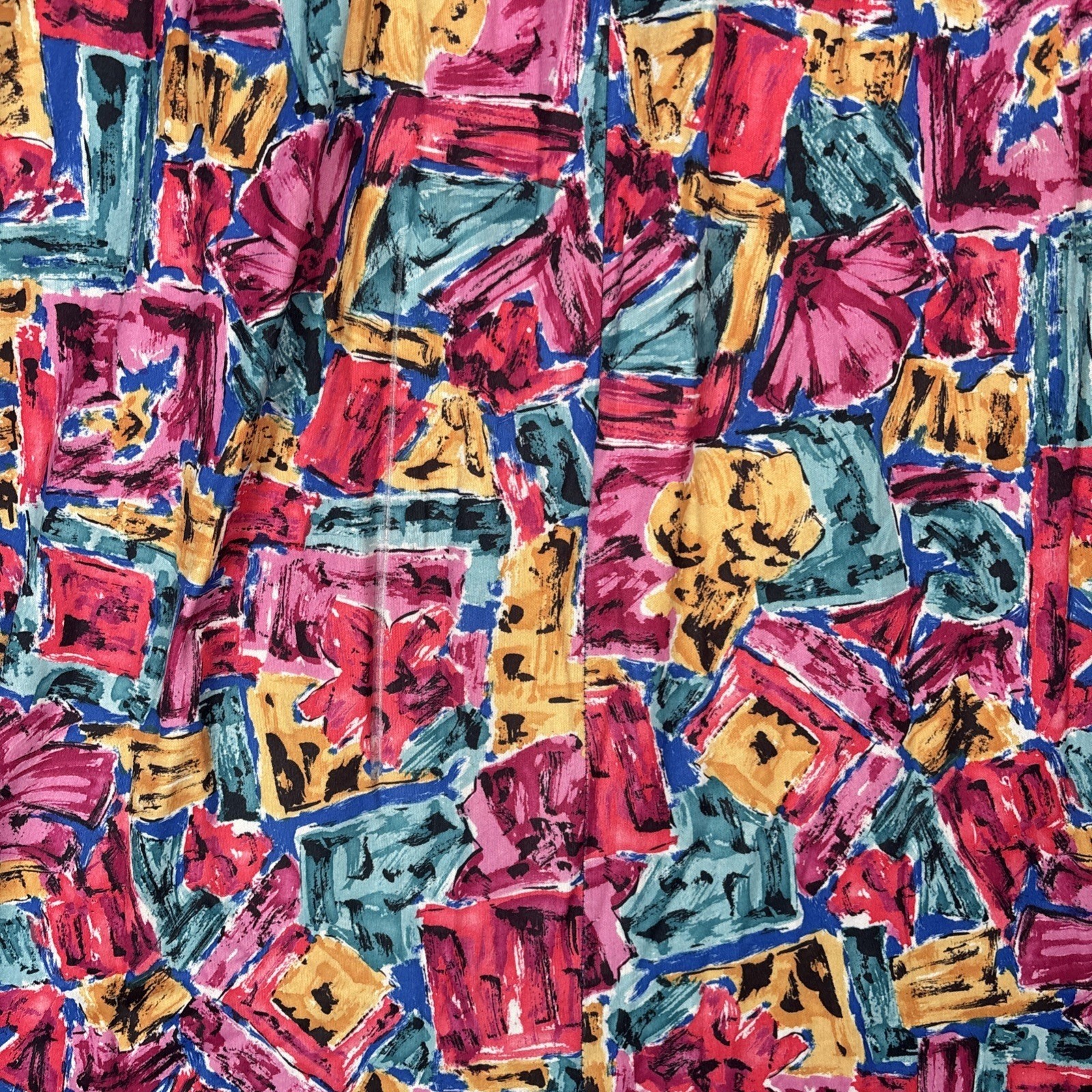 Just For Women Vintage 3X Muu Muu House Dress Pink Blue Abstract Floral USA