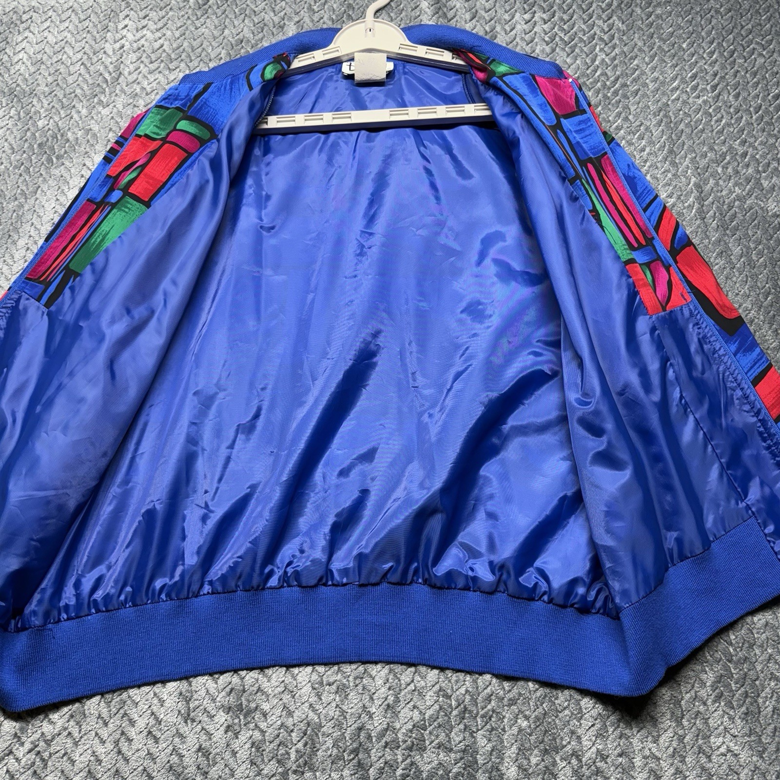 NEW Street Smart By Teddi Bomber Jacket XL VTG Abstract Art Multicolor 80s 90s