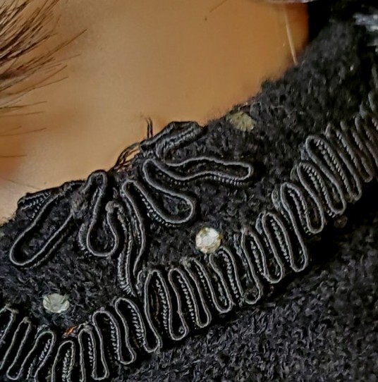 Vtg Elegant 40s 50s Dress & Bolero Wool 2 Piece Rhinestones Lass O Scotland Sm