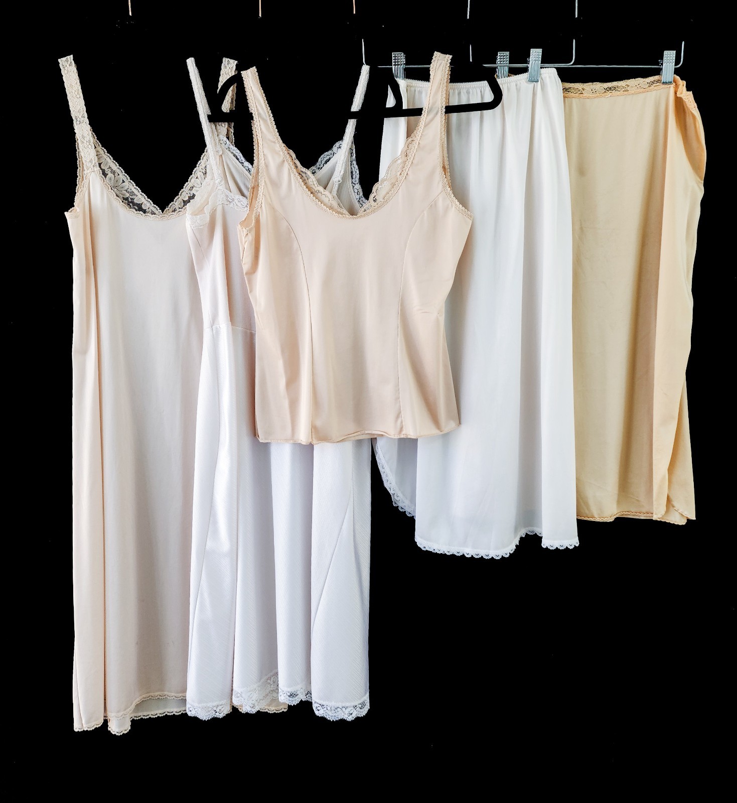 Vtg Slip Lot 5 Vassarette Lily Of France Maidenform Warners Half Full Cami