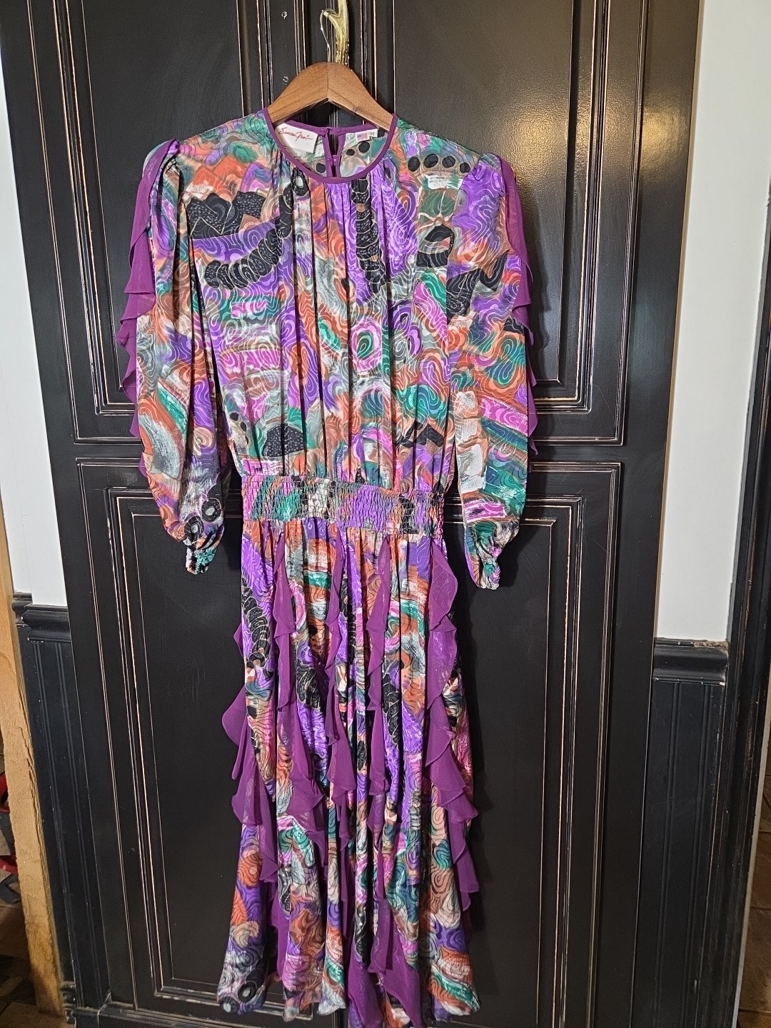 Vintage Susan Freis Dress, Flowey,USA, Size M, Garden Party, Wedding,STUNNING