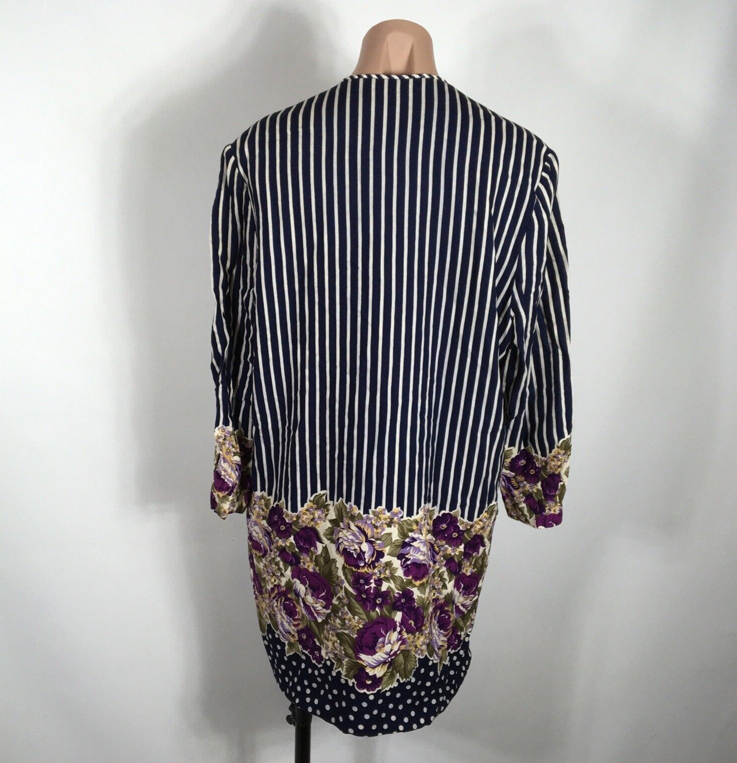 Jeffery and Dara Polka dot striped floral jacket shrug cardigan VTG 80s 11/12