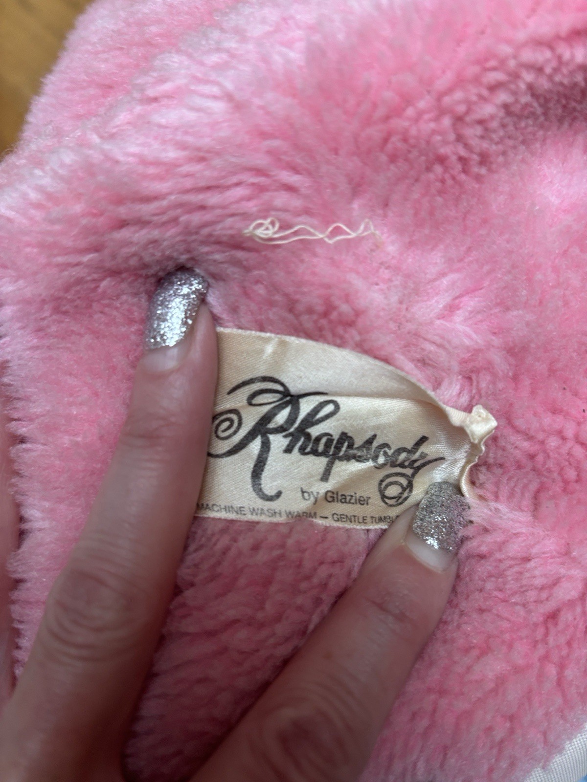 RHAPSODY BY GLAZIER Vintage Furry Robe Pink