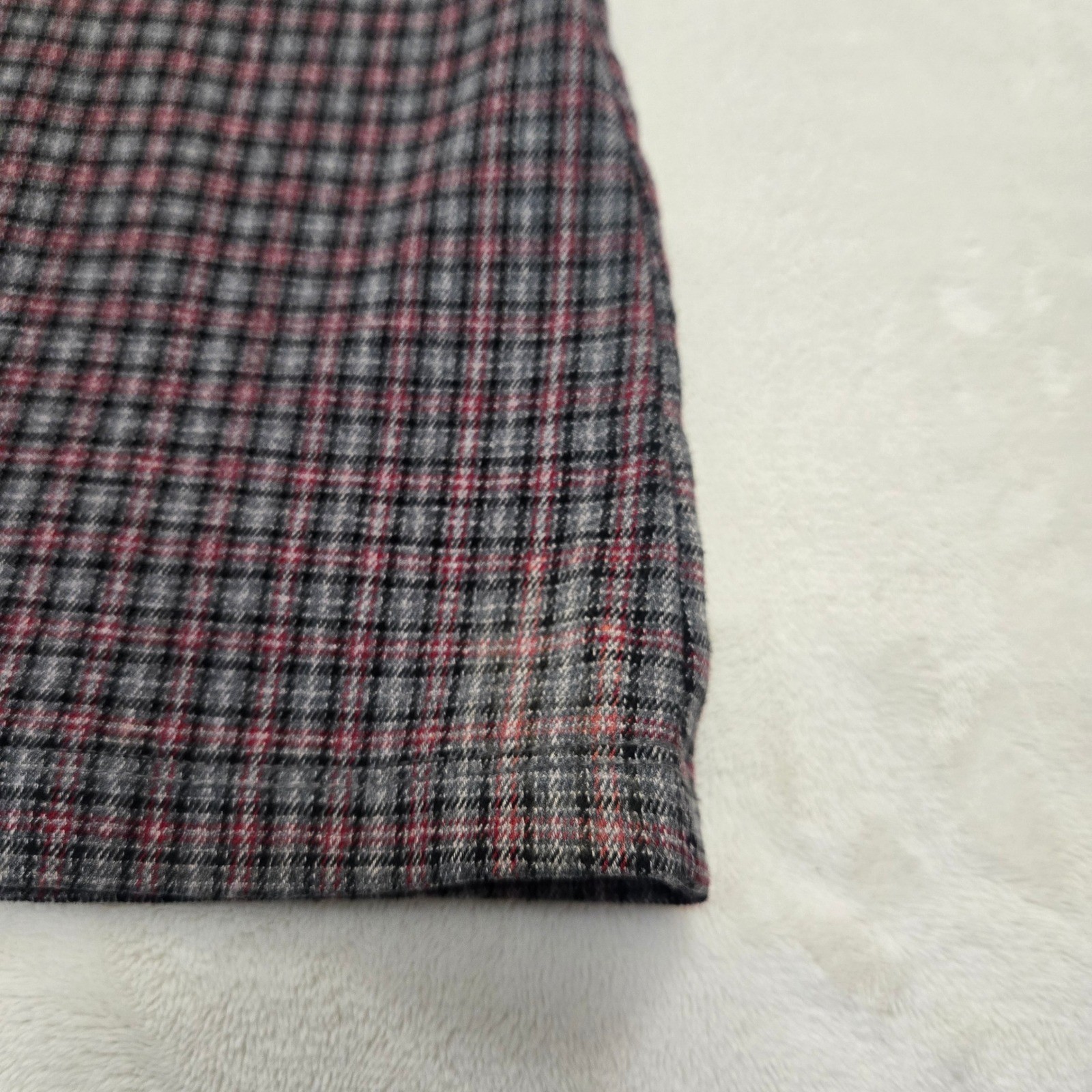 Vintage Rampage Plaid Mini Dress Red Grey Square Neck Toggle Waist 90s Womens 7