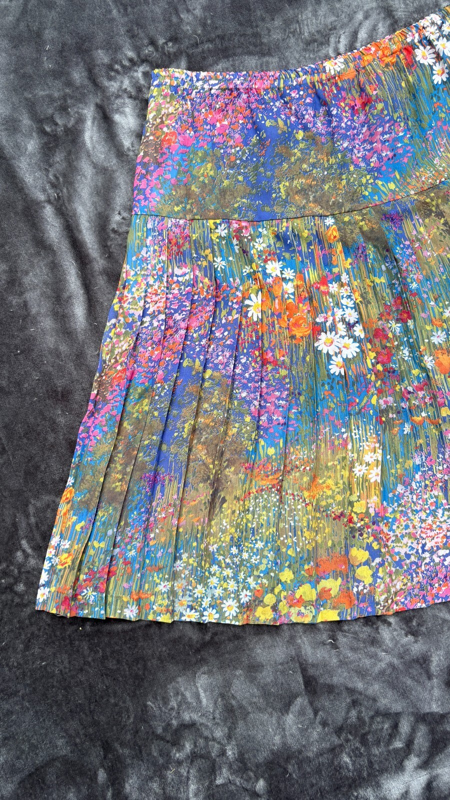 vtg 70s 80s Whimsical Hippie Boho Ditsy Floral Sheer Pleated Skirt VTG SZ 18