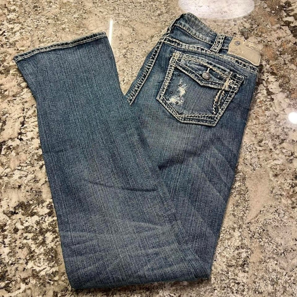 Vintage 2000s Women’s silver affliction style jeans Size 31×33