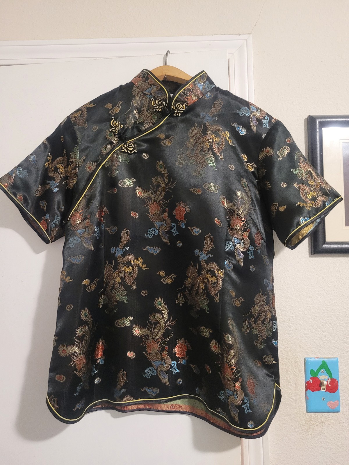Women’s Cheongsam Short sleeve Qipao Top Chinese Style VTG 1990’s size 46