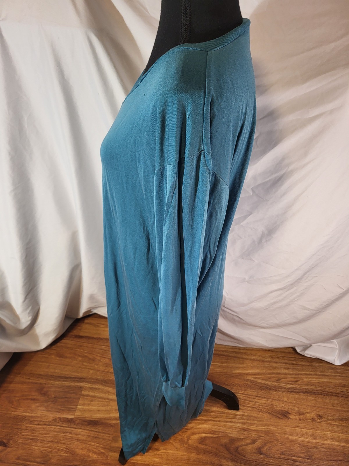 Vintage WinterSilks 100% Silk Jersey Nightgown Maxi Dress Women’s M Teal Read