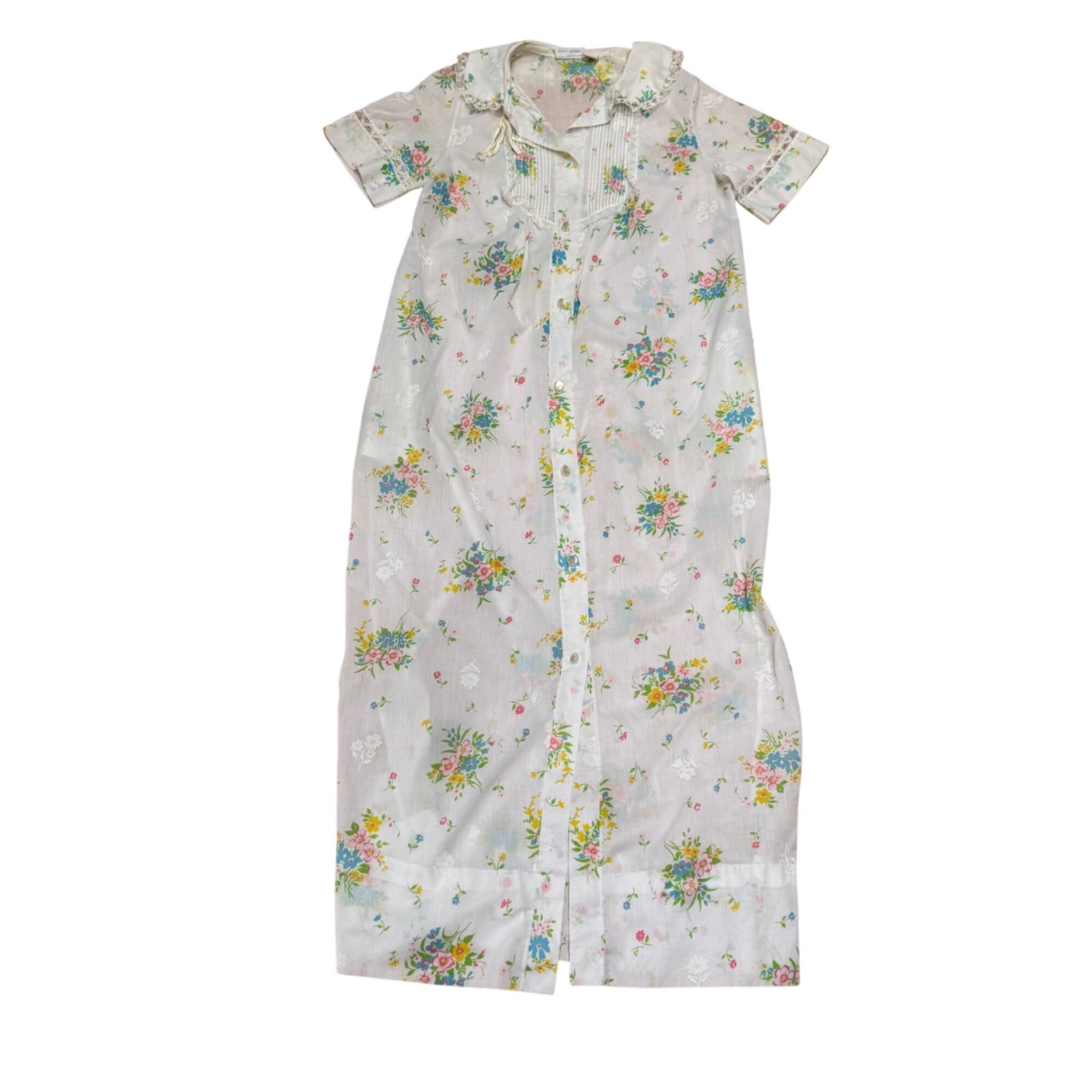 JC Penney Women’s Housecoat 6-8P Petite Floral Button Front Vintage Bath Robe