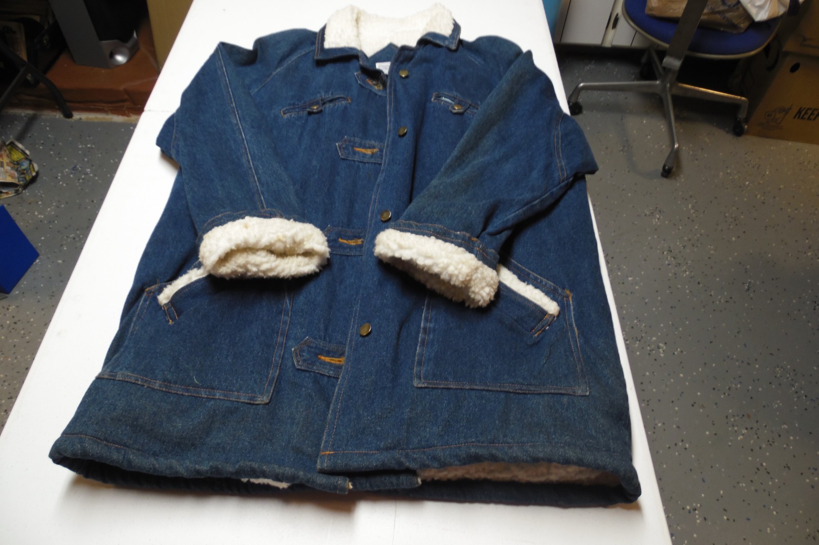 Carriage Court Blues Coat Womens Blue Denim Sherpa Lined Size Medium