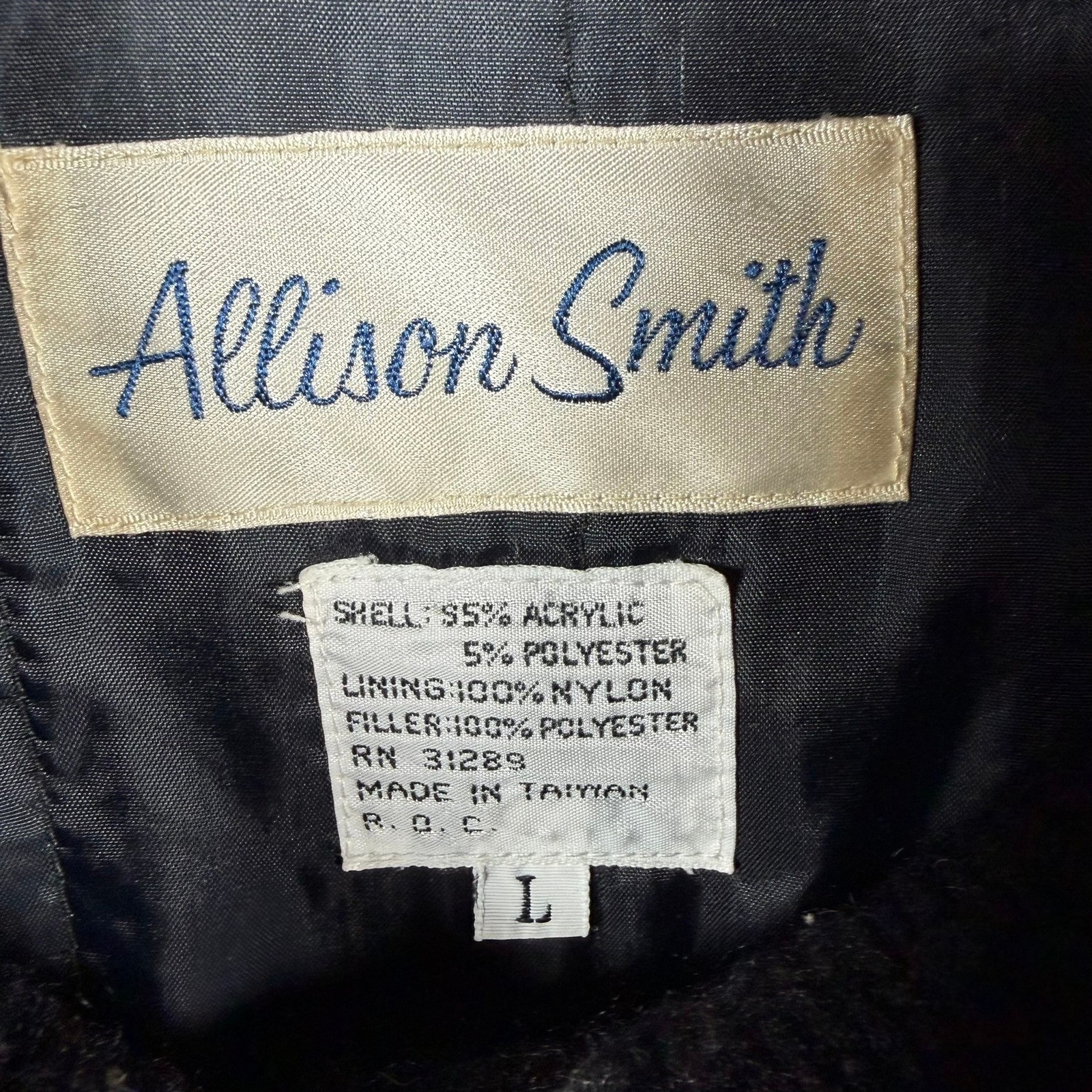Allison Smith Vintage Abstract Knit Cardigan L Sweater Zip Up Jacket Multicolor