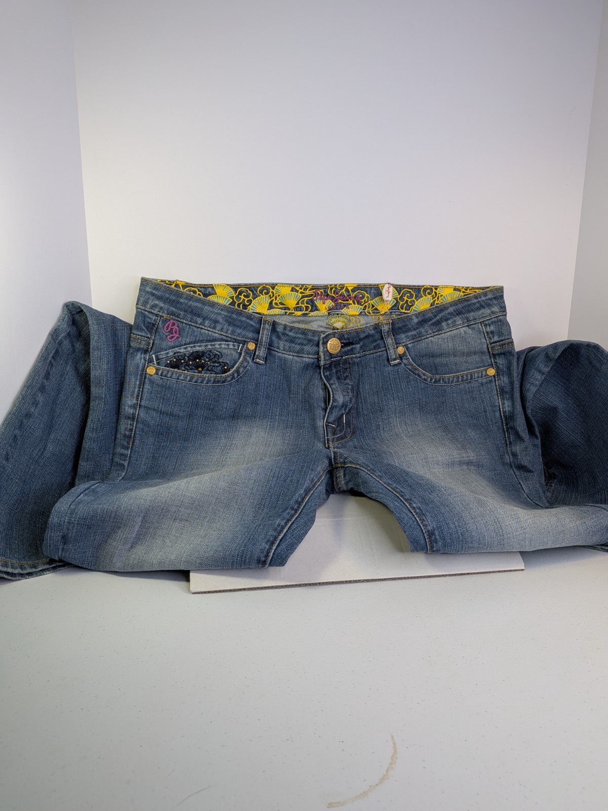 New Pepe Jeans London „Jasmine” Embroidered Peacock & Floral Denim – Size 32