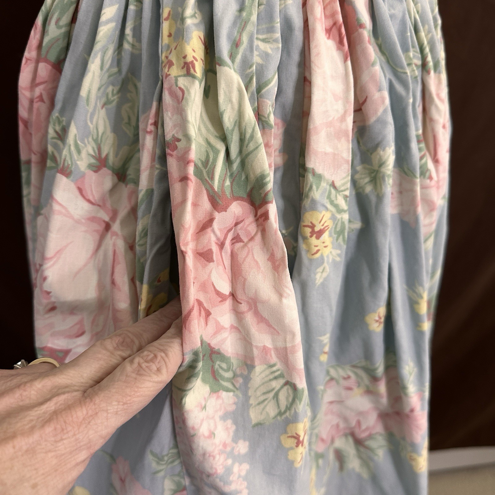 Vtg Banana Republic Sun Dress 4 Cotton Midi 70-80s Floral Garden Rose