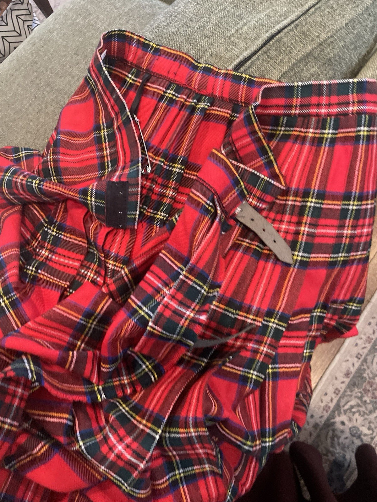 Vintage Westaway & Westaway 100% Wool Kilt Skirt Royal Stewart Tartan Plaid