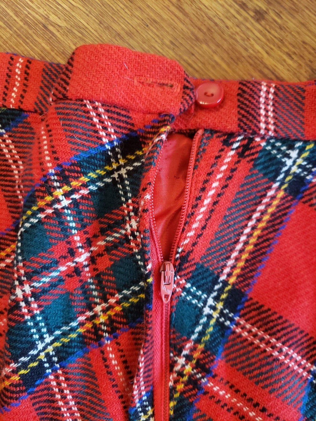 Vintage Prestige of Boston red tartan, A-line, maxi skirt size 6-8