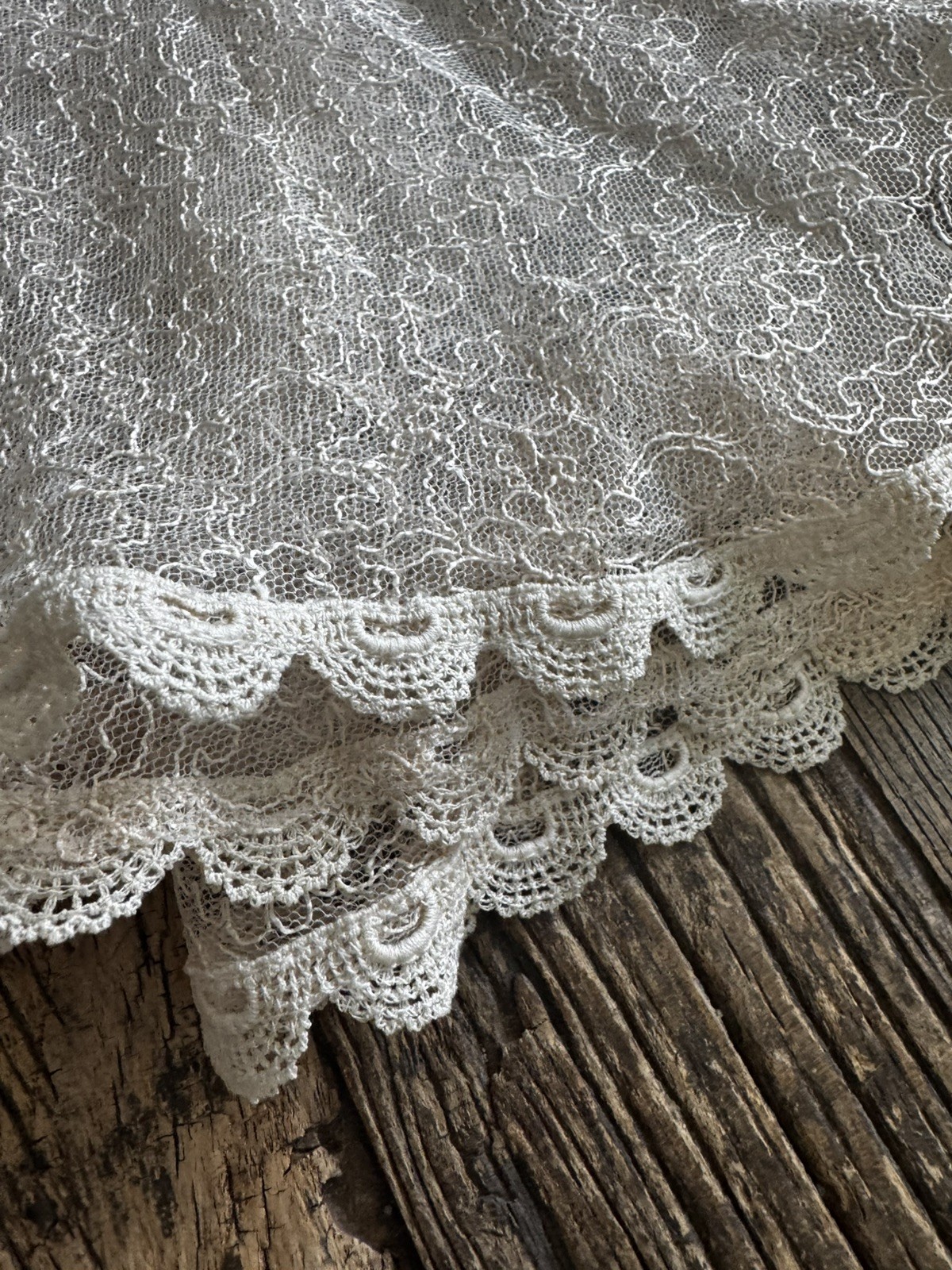 VTG Lorrie Kabala Lace Victorian Pearl Puff Sleeve Drop Waist Mermaid Dress 14