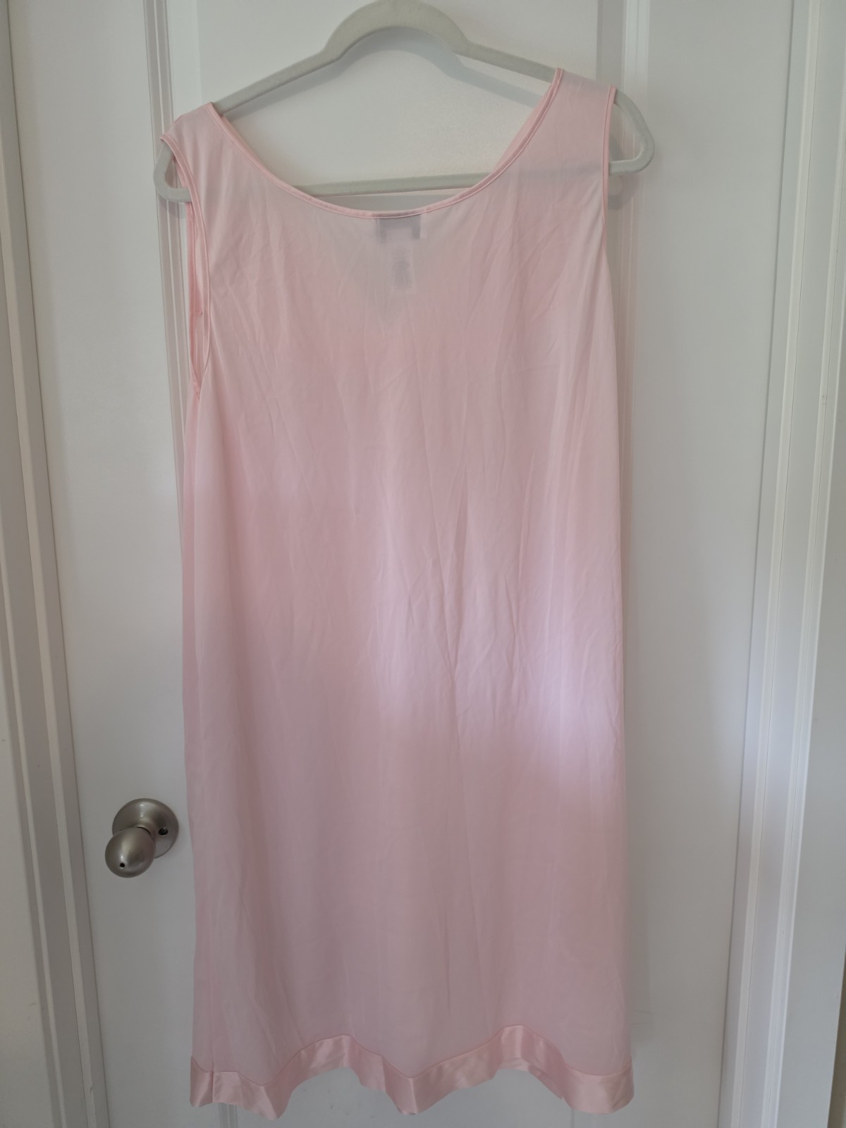 Vtg Vanity Fair Pink Nylon Nightgown Robe Set XL Embroidered Floral Lingerie USA