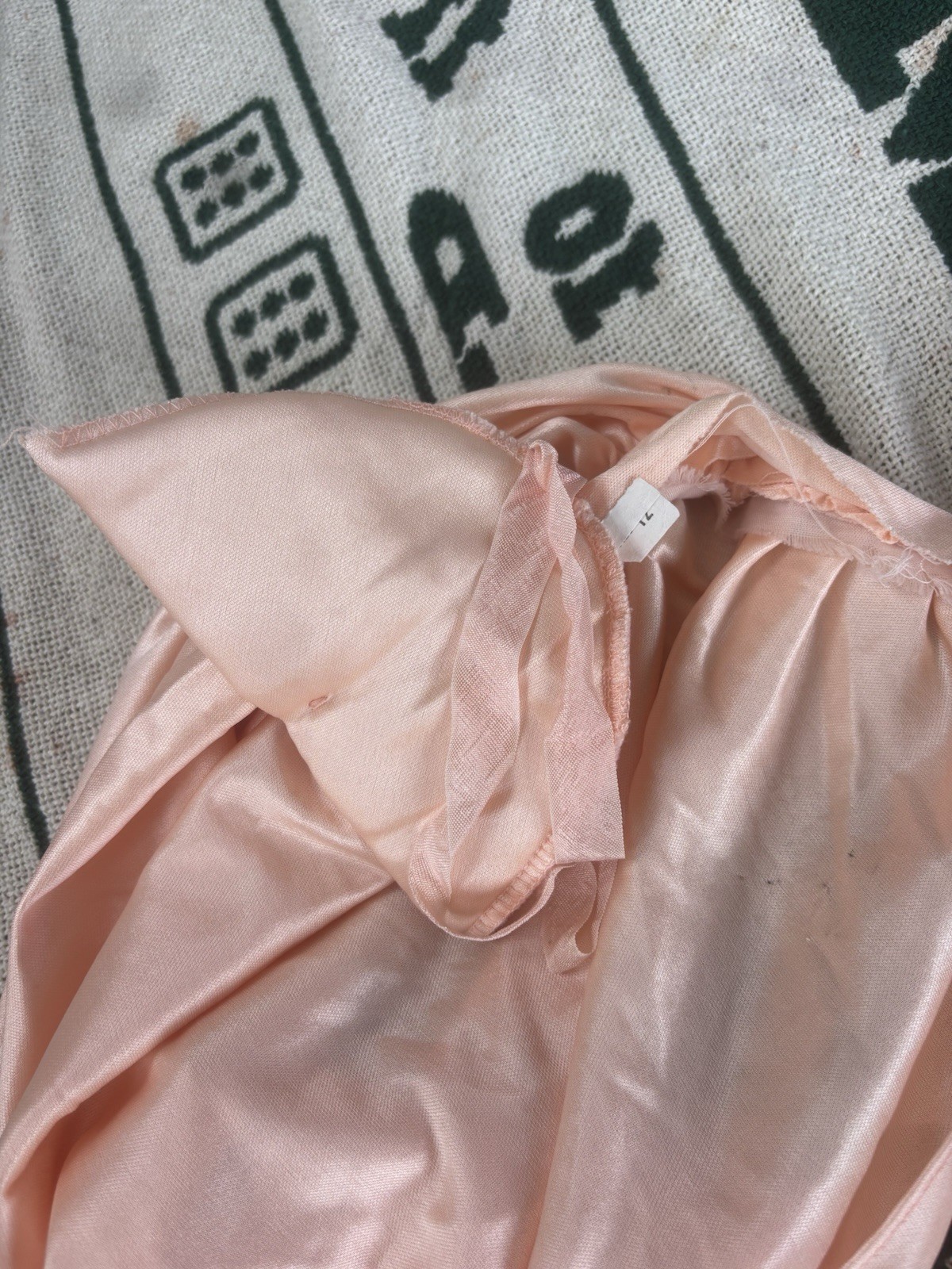 Vintage Peachy Ruched Gown and Jacket with Open Back Split Side 70s Size 12