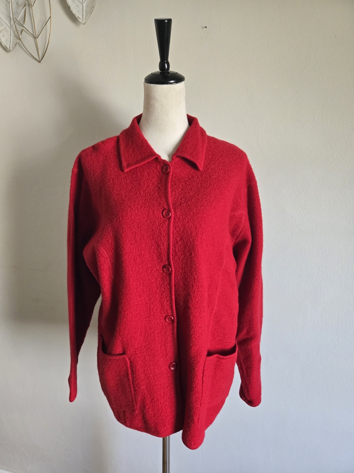 Windridge Cheryl Nash Jacket/Cardigan/red/sizeXL/Women/Marino Wool/Vintage/80s.