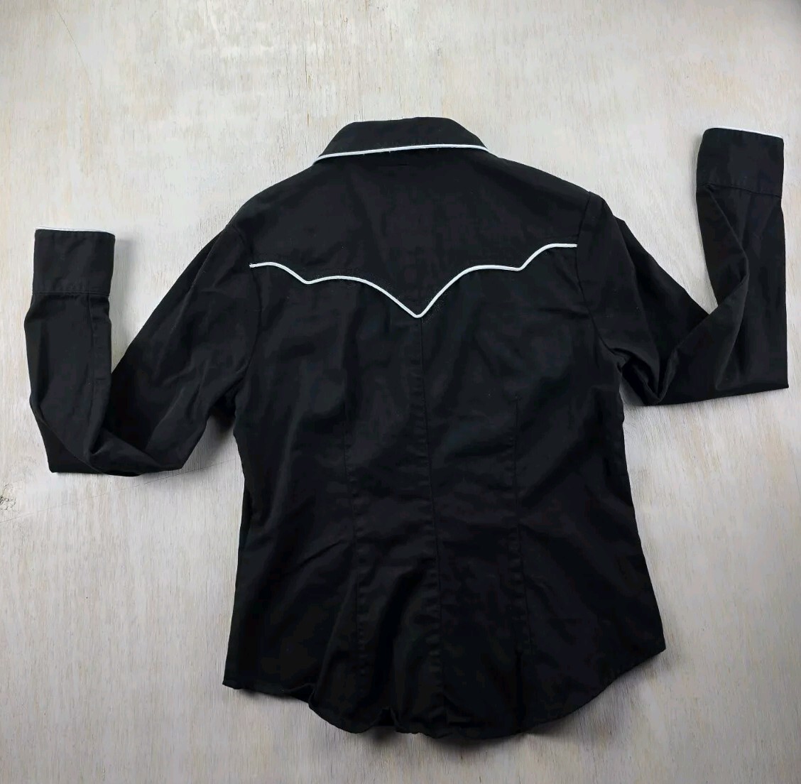 VTG Banjo Floral Arrows Black Western Sz M Women’s Shirt Rodeo Dallas Texas USA