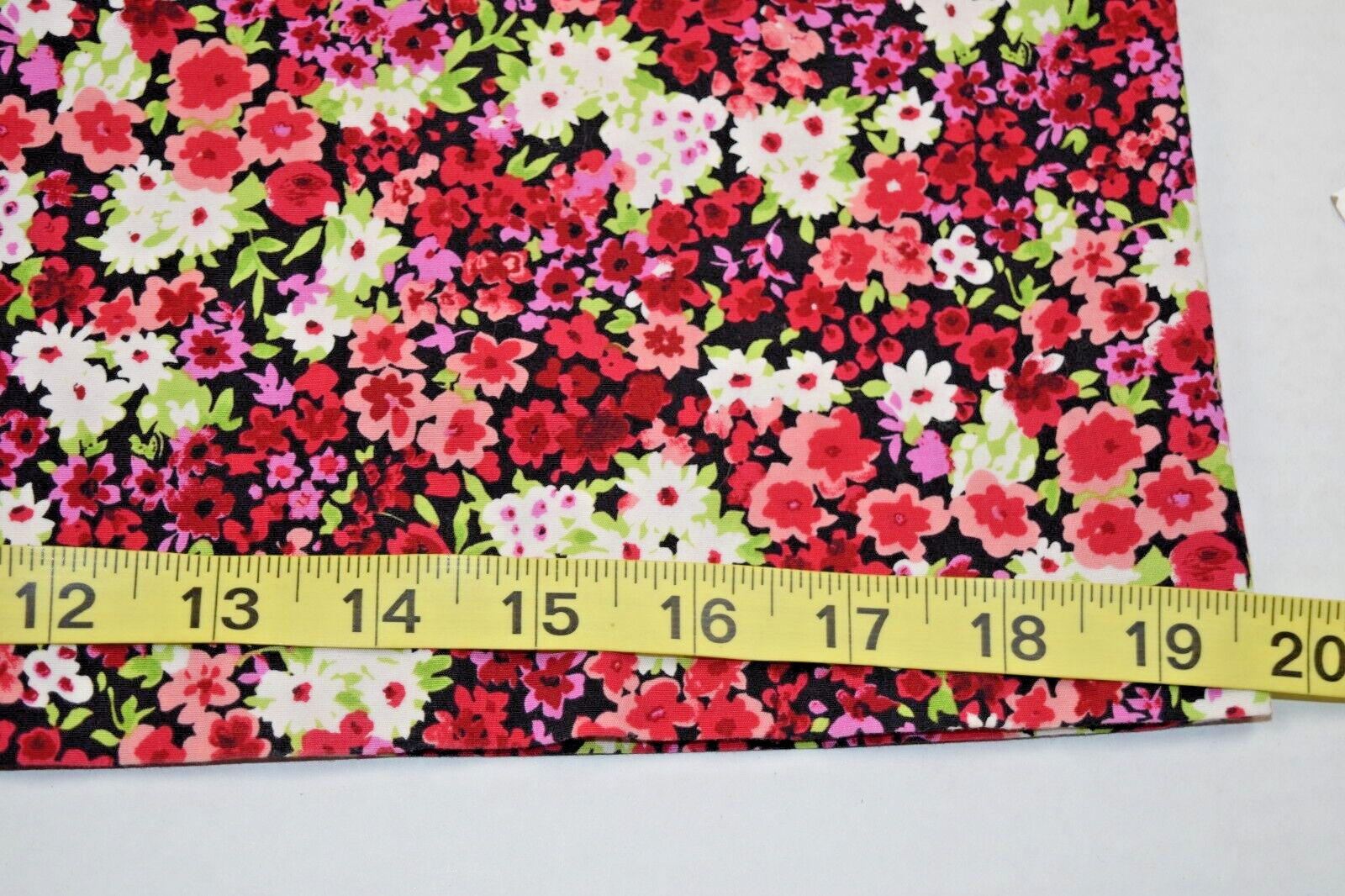 Vintage Mini Dress CDC Size S/M 90s Black Cherry Red White Green Floral Cotton