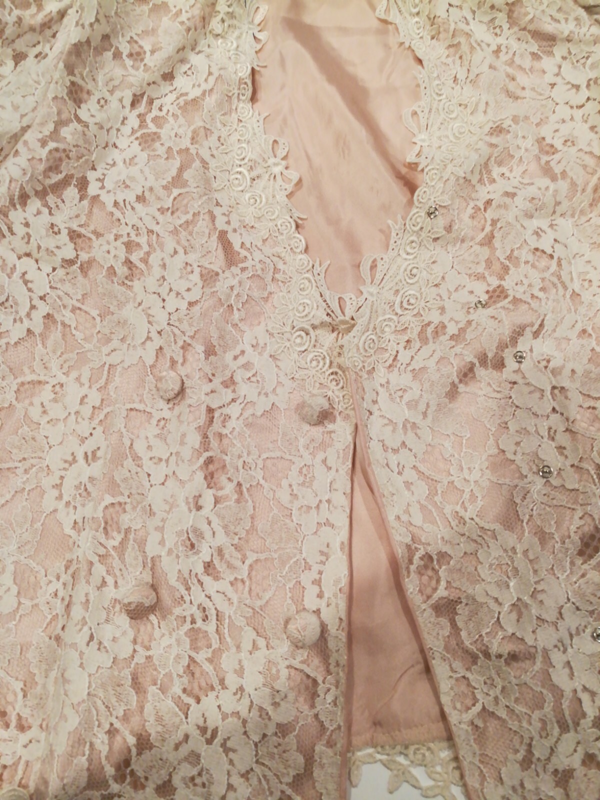 Vintage Susan Lane’s Country Elegance Victorian Lace Sz L Double Breasted Blazer