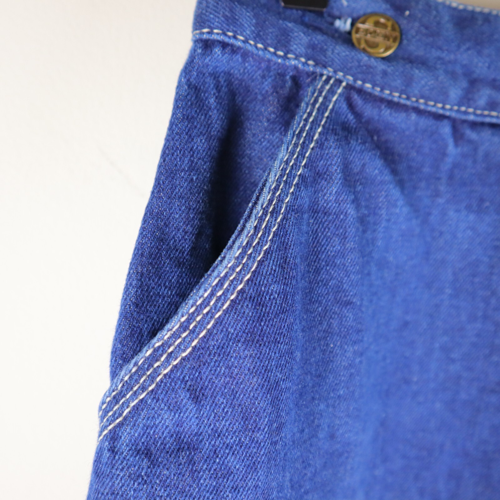 Vintage So-En Denim Wrap Midi Skirt Size Medium Waist 12″ Length 24″