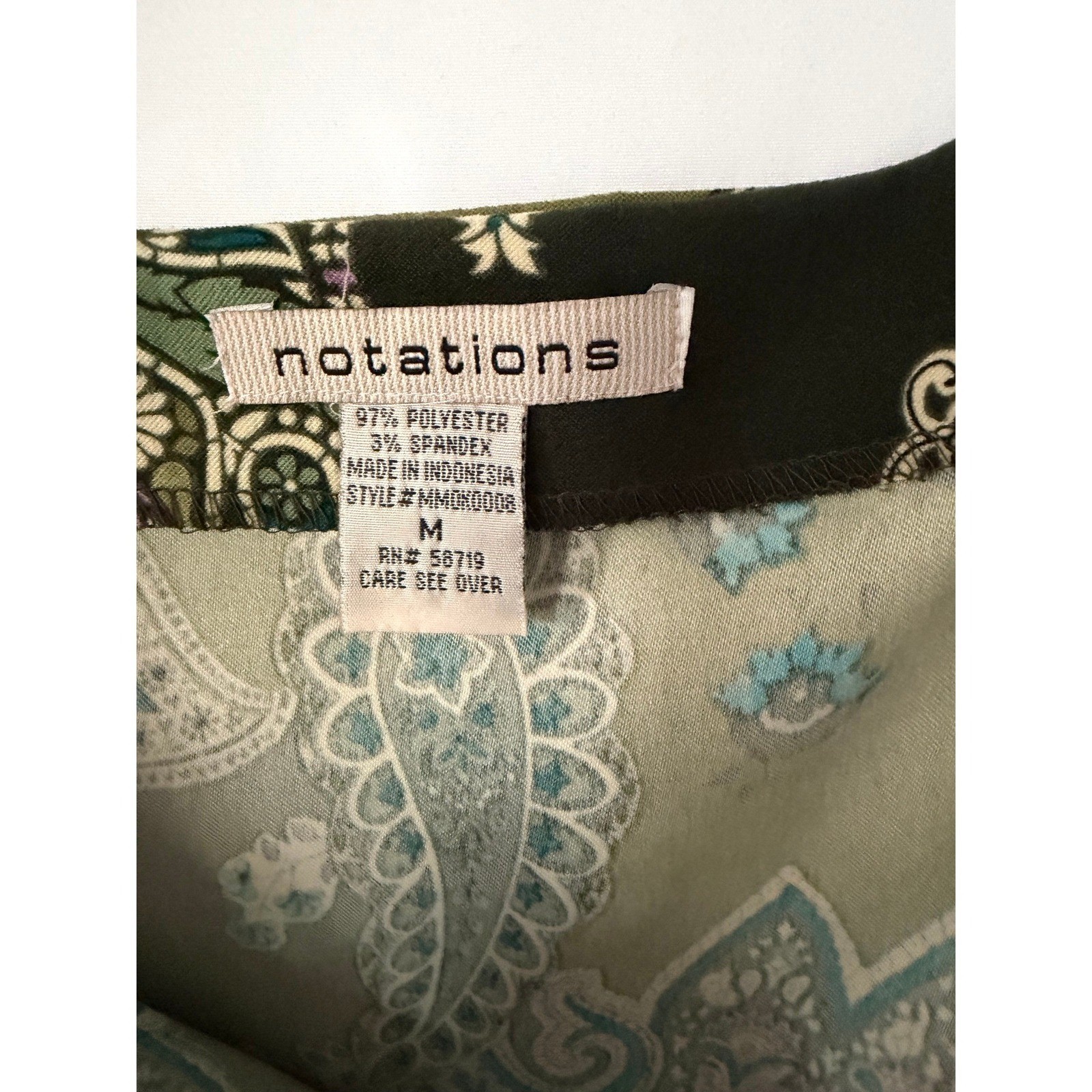 Vintage Notations Paisley Women M Green A-Line Maxi Skirt Boho Patchwork 90s Y2K