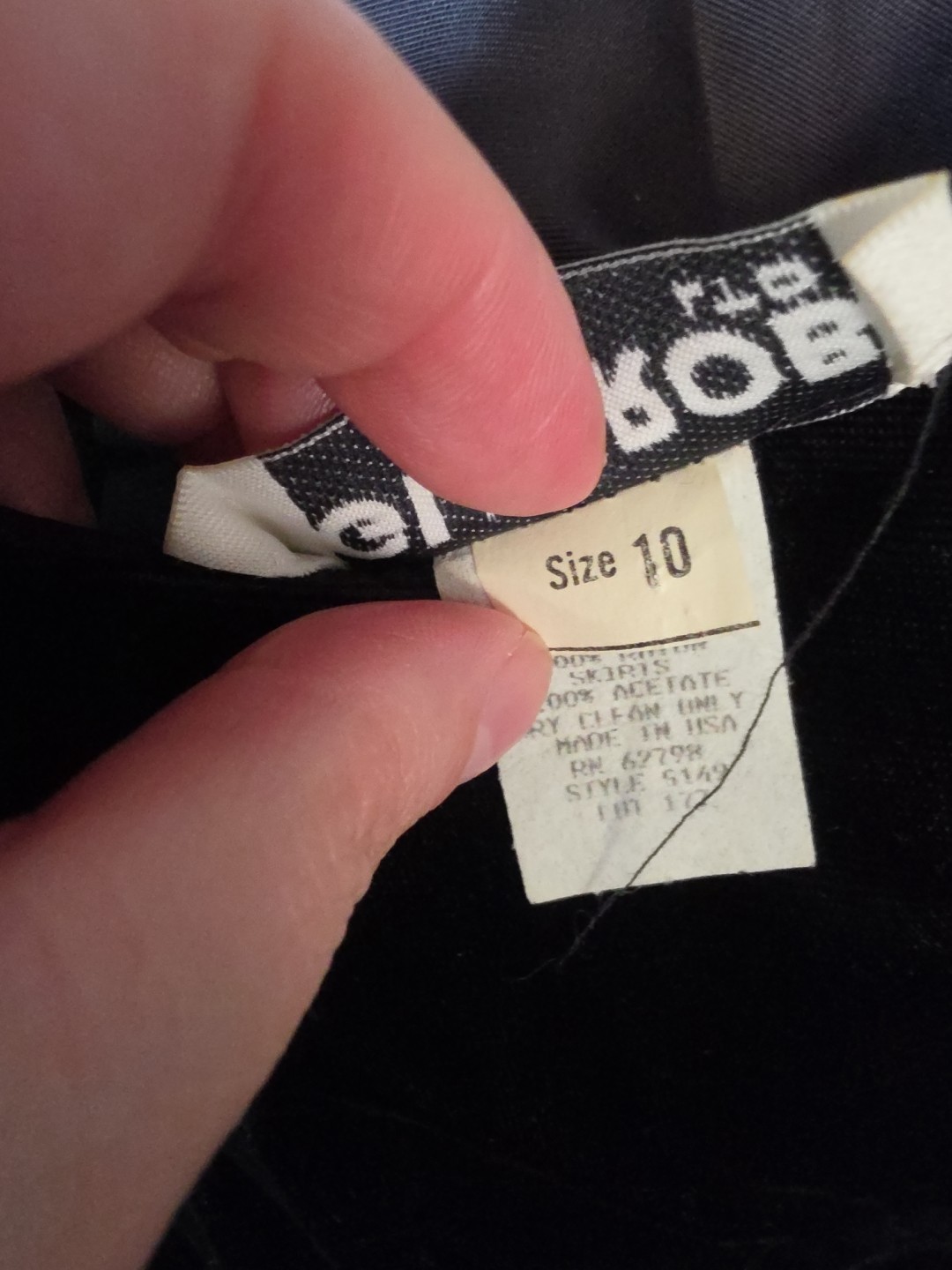 GlenRob Vintage 10 Velvet Black Cocktail Dress