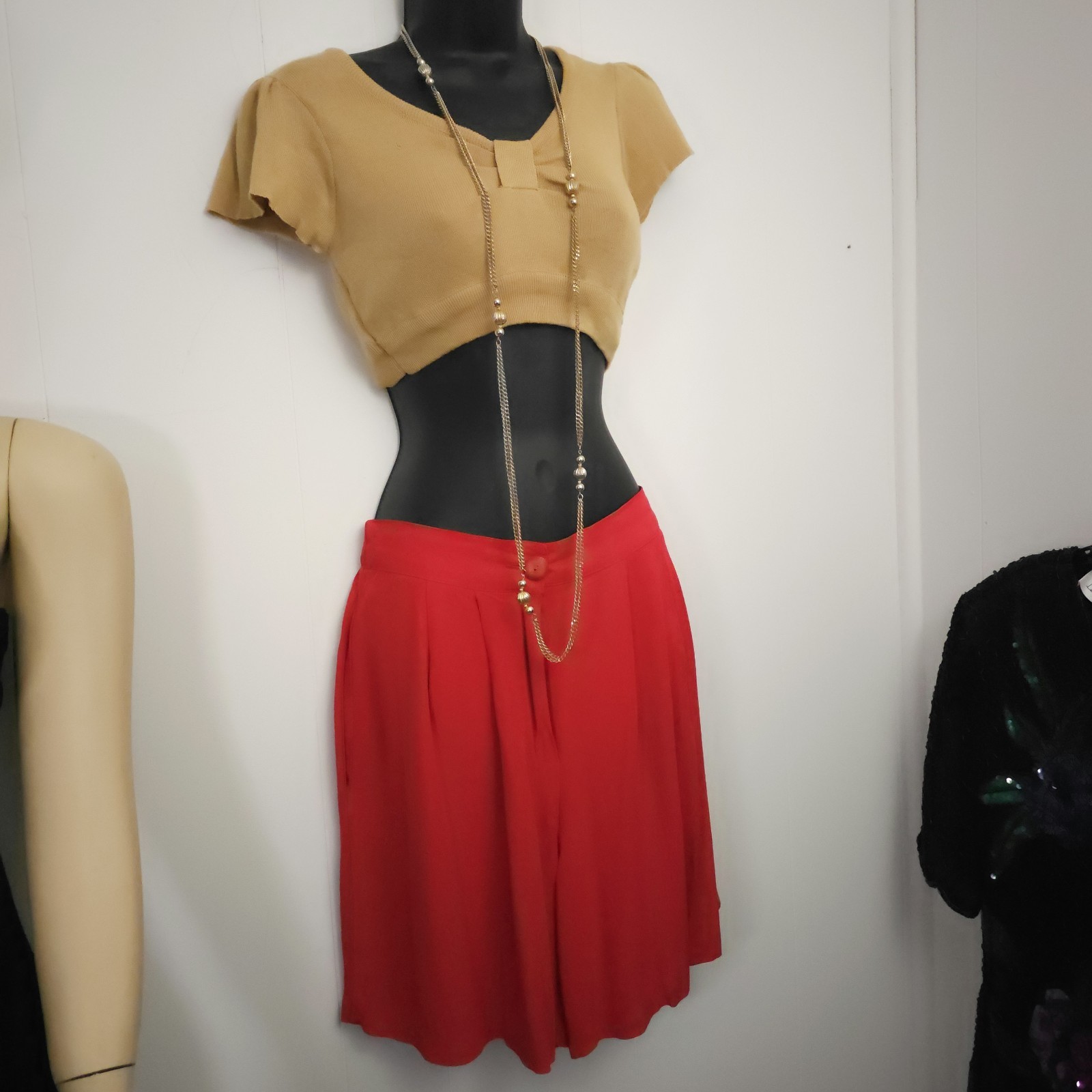 Vtg Bobbie Brooks 70s Knit Crop Top Distressed Festival Boho Sm Tan Beige As Is