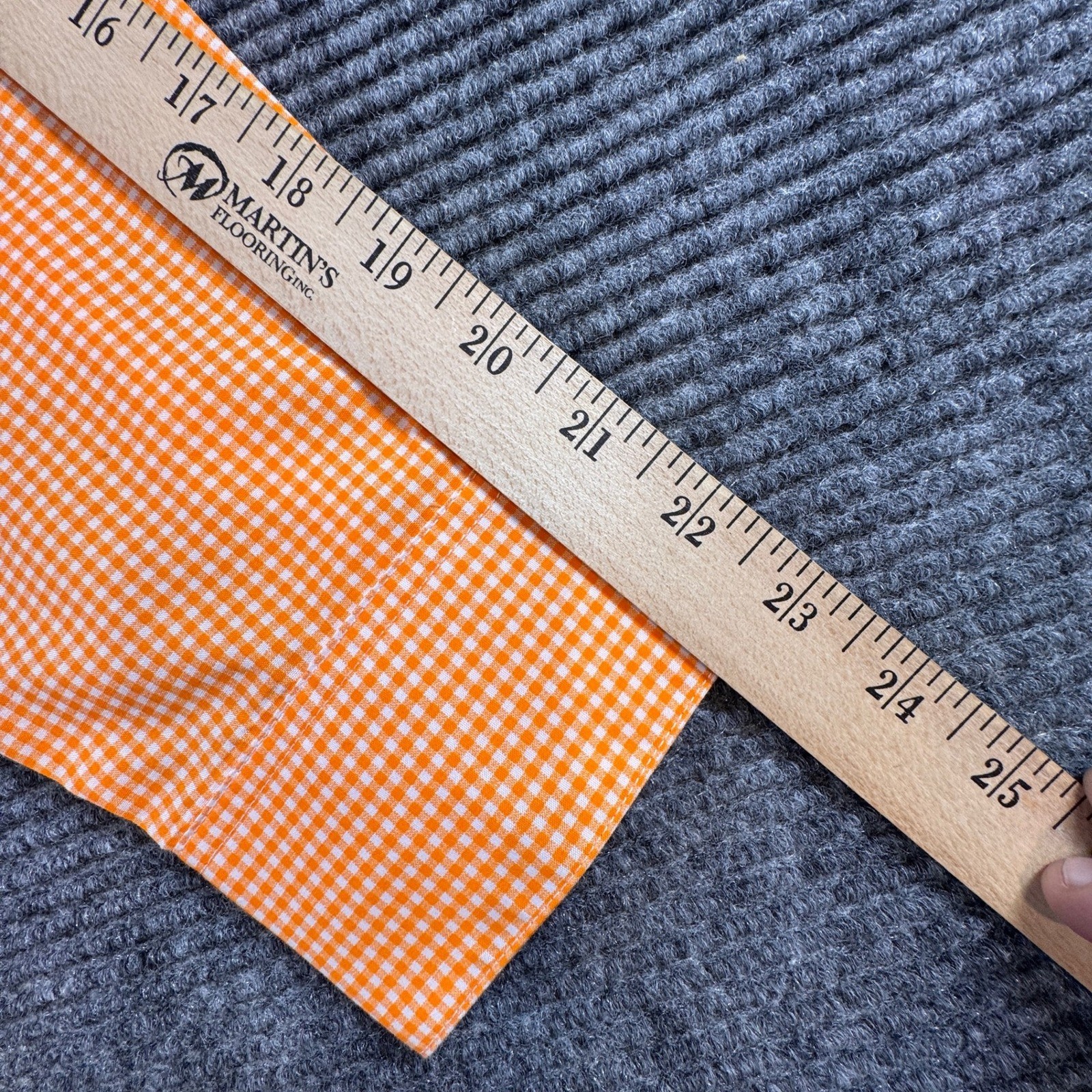 Vintage Tia Designs Orange Gingham Fish Embroidered Button Down Shirt Medium USA