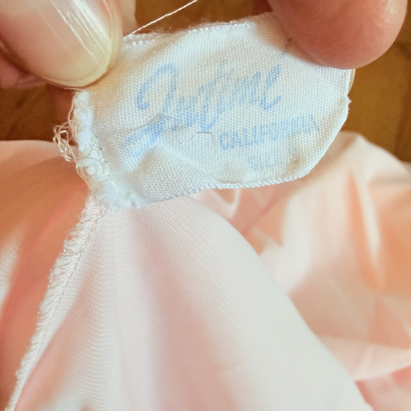 Vintage Jutime Pale Pink Floral Lace Babydoll Chemise Nightie Romantic Retro Fem