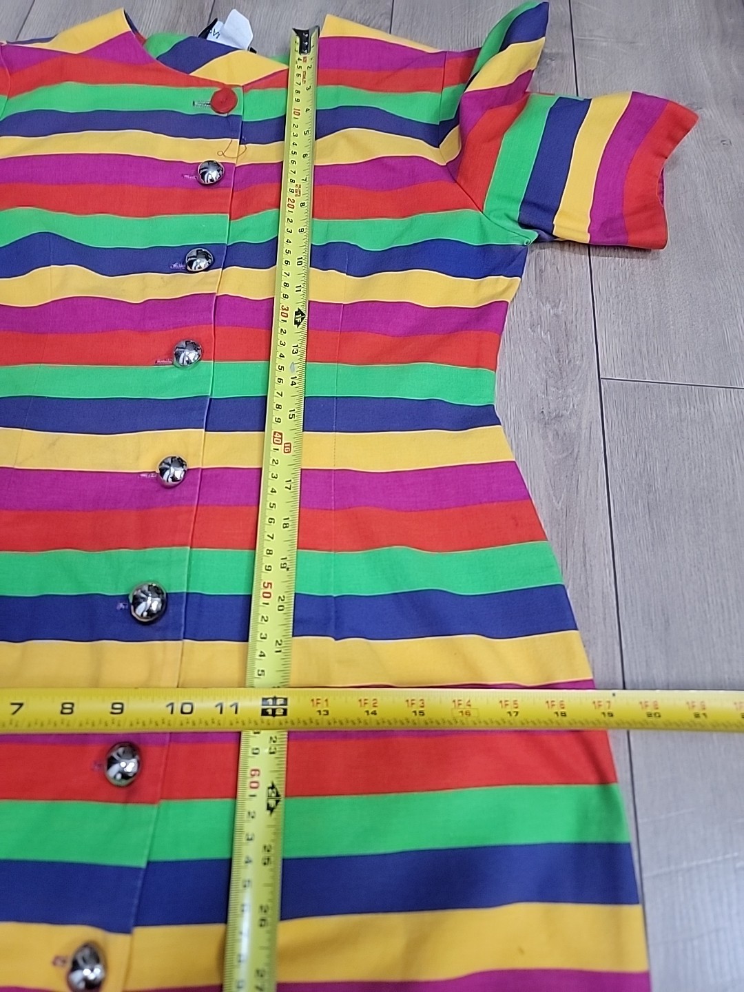 VTG’80 Paul Harris Rainbow Stripe Bodycon Cotton Wiggle Dress