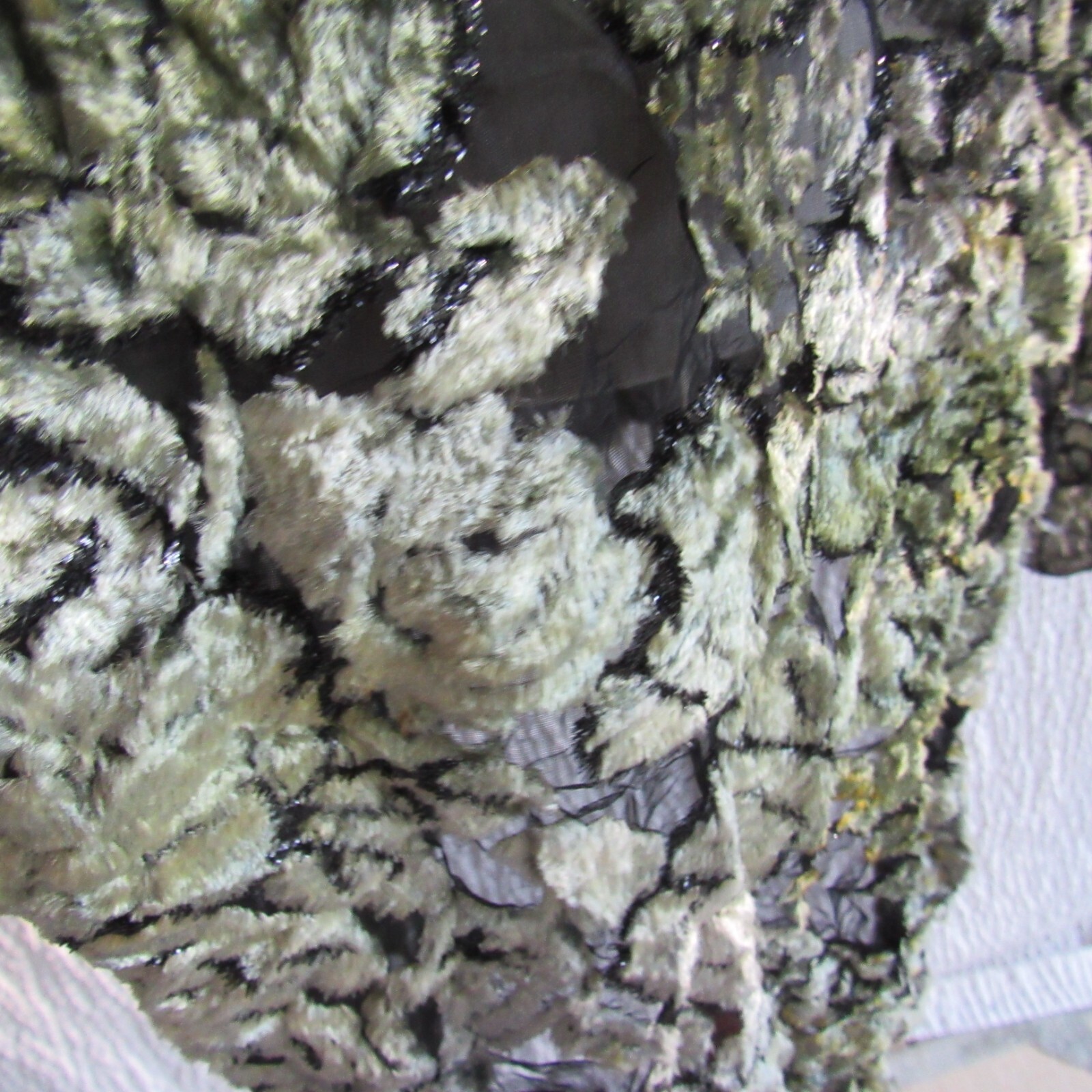 Evening Shirt Cardigan Wrap Green Velvet 3D Metallic Embossed Top XL Vtg Jacket