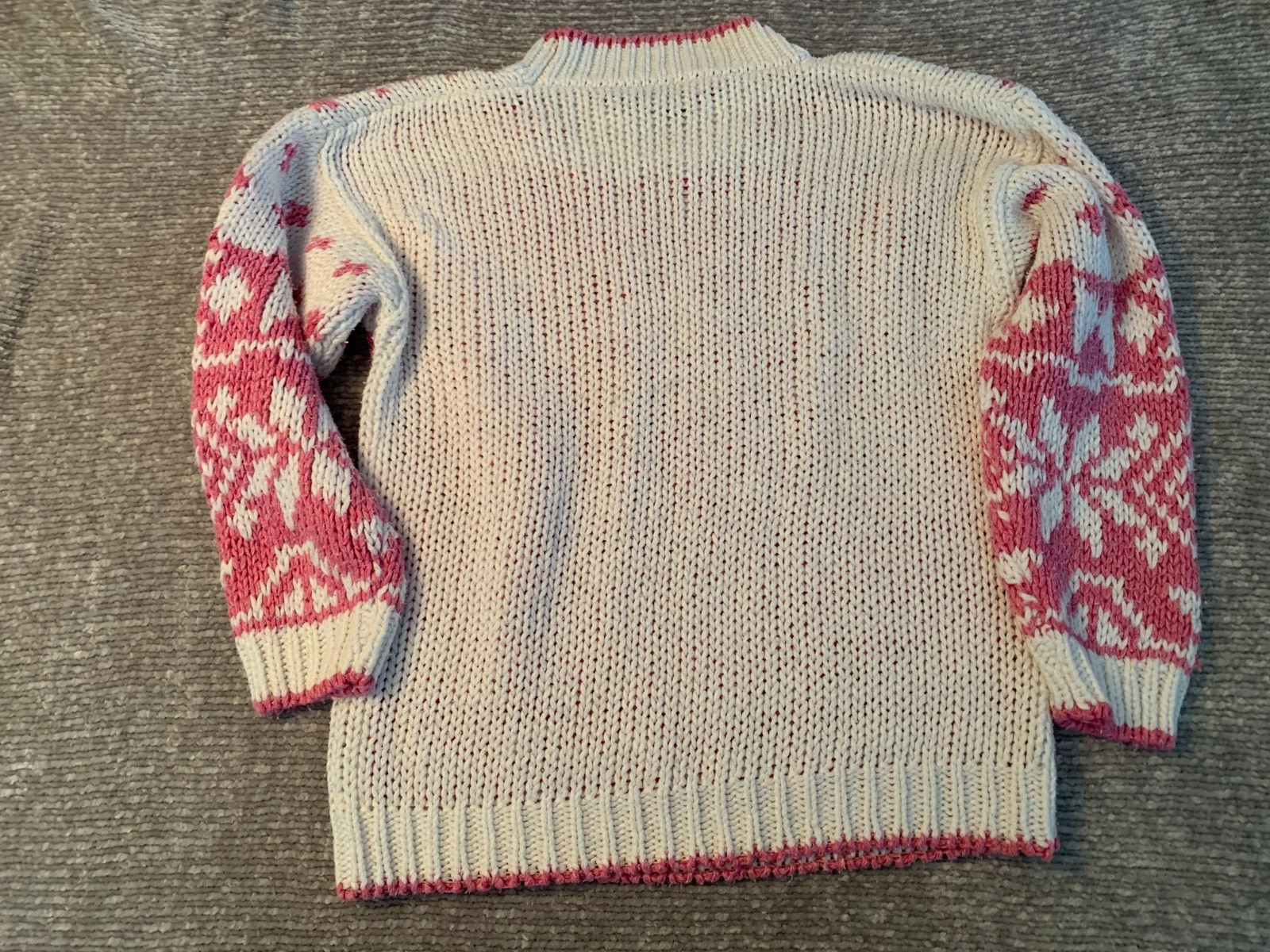 Vtg 80’s Nuovo Industriale Women’s Medium Pink and White Sweater