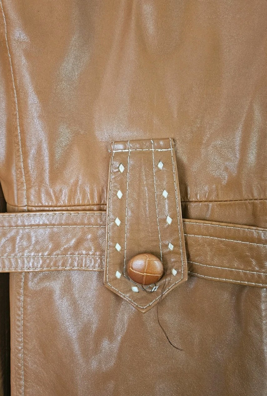 VTG Montgomery Ward The Tannery Women’s Leather Trench Coat Size 9/10