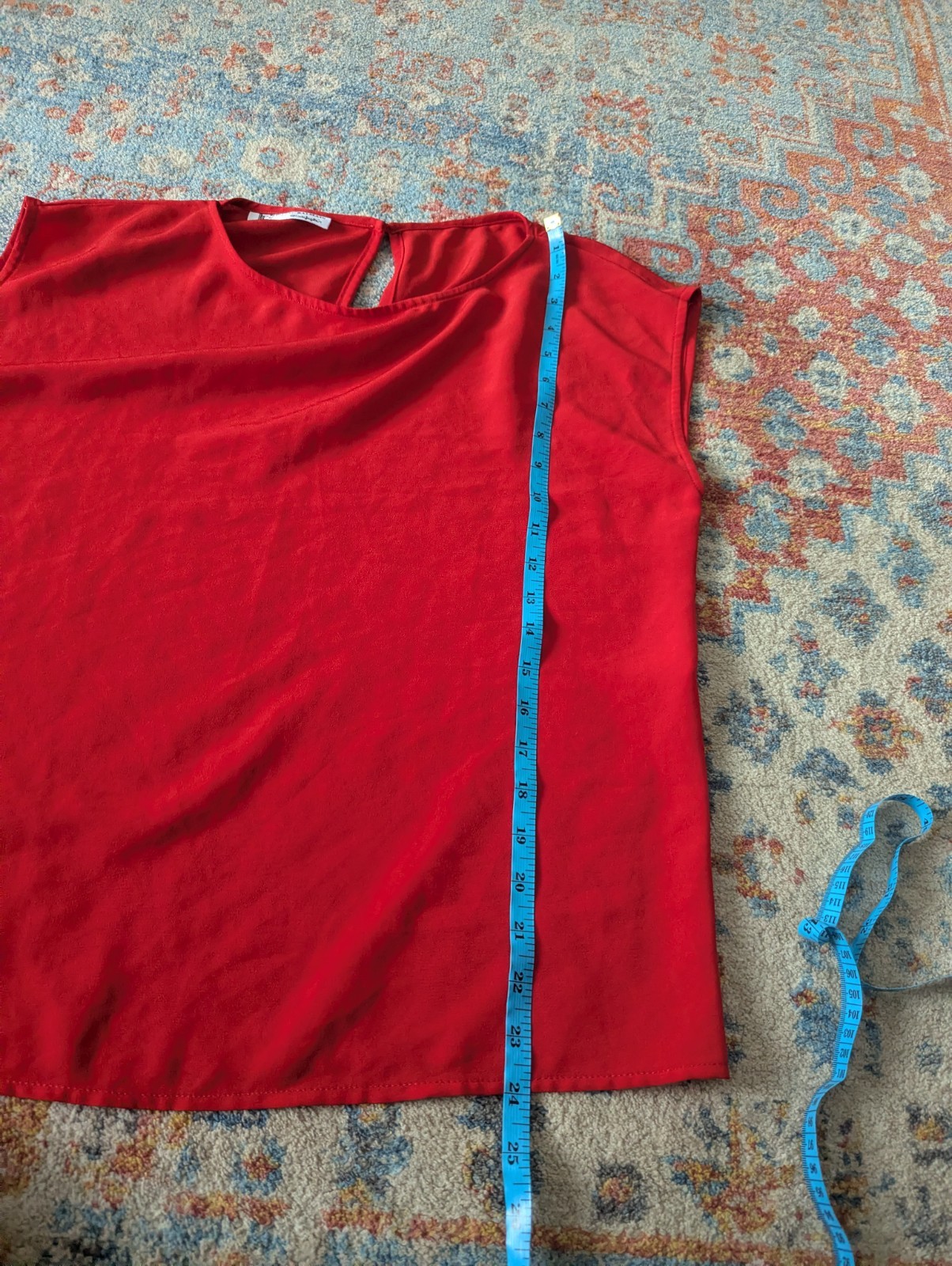 Vintage 80s Pierre Balmain Women’s Medium Short Cap Sleeve Red Blouse Top 181