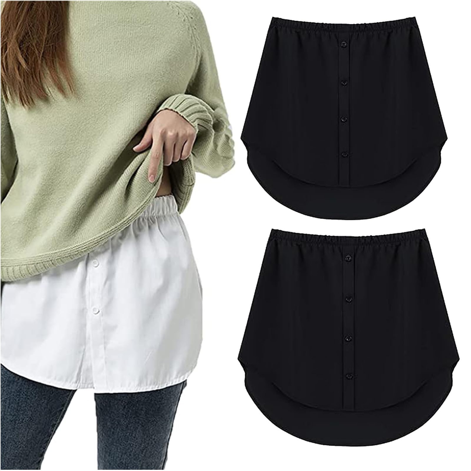 Shirt Extender Women Half Shirts Layering Plus Size Adjustable Fake Top Sweep