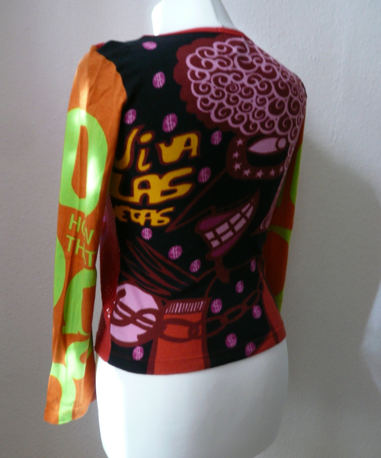 Vintage Custo Barcelona Viva Las Vegas Longsleeve Top S y2k 90s