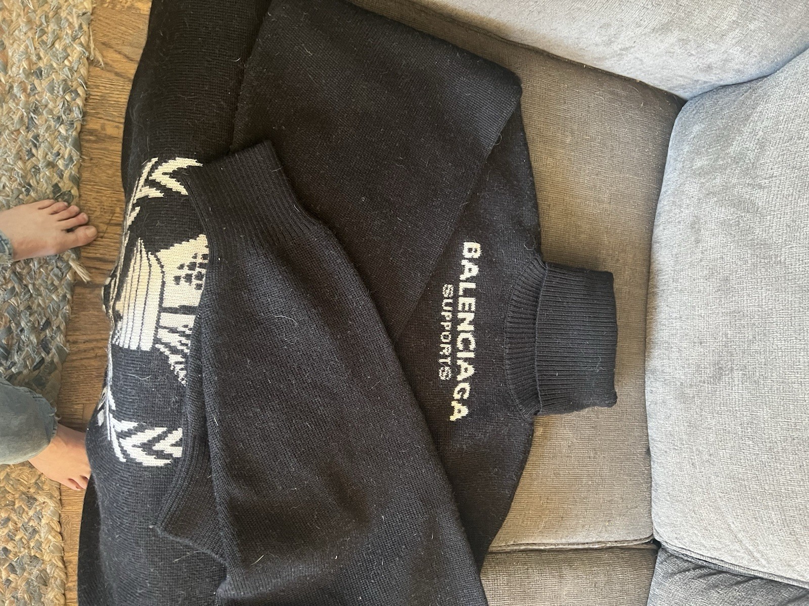 Black Oversized Turtleneck Balenciaga Sweater Supporting WFP. In Great Shape